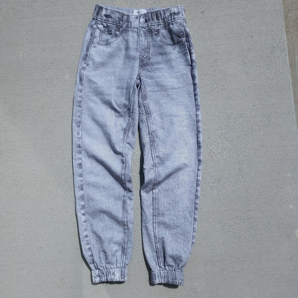 Rag & Bone Miramar Terry Joggers Denim Printed Sweatpants Acid Wash Womens XXS